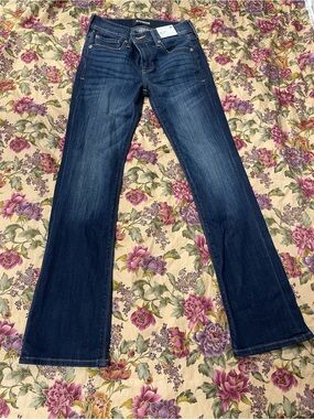 Express Women's Jeans Barely Boot Mid Rise Pants Dark Blue Size 0S